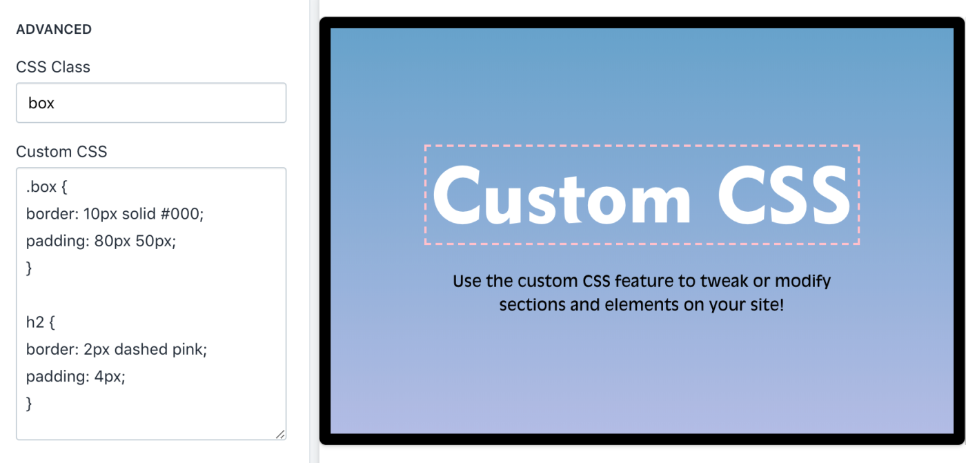 Ứng dụng Custom CSS