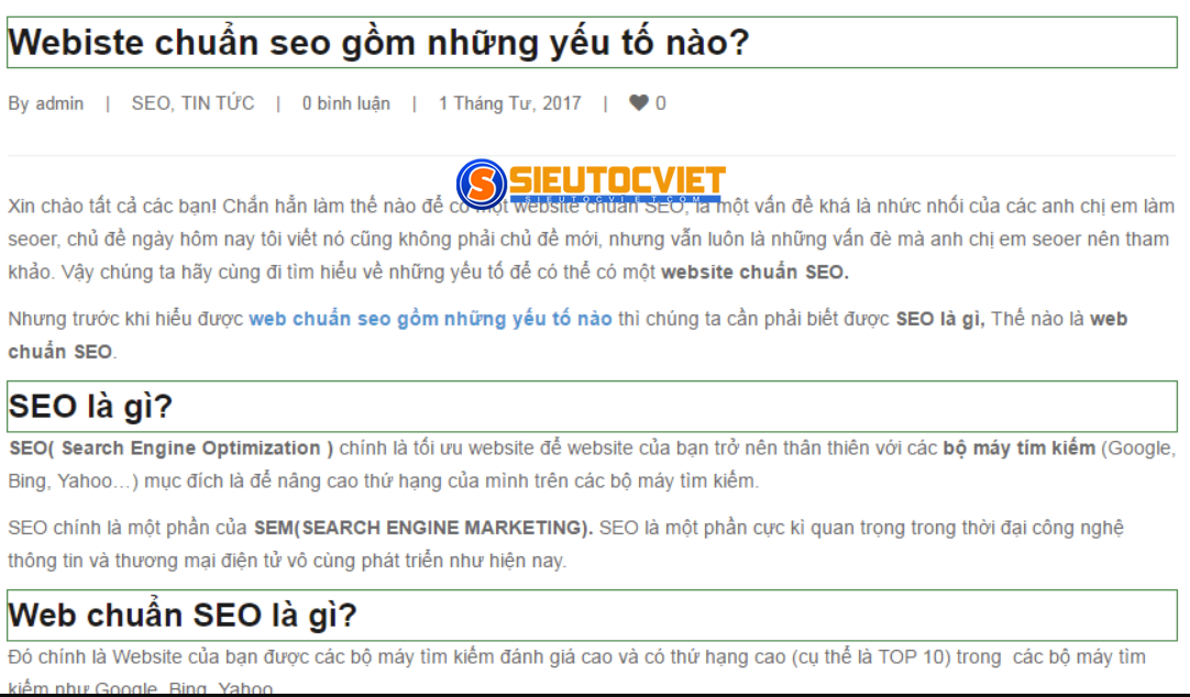 Xây dựng website một website chuẩn SEO