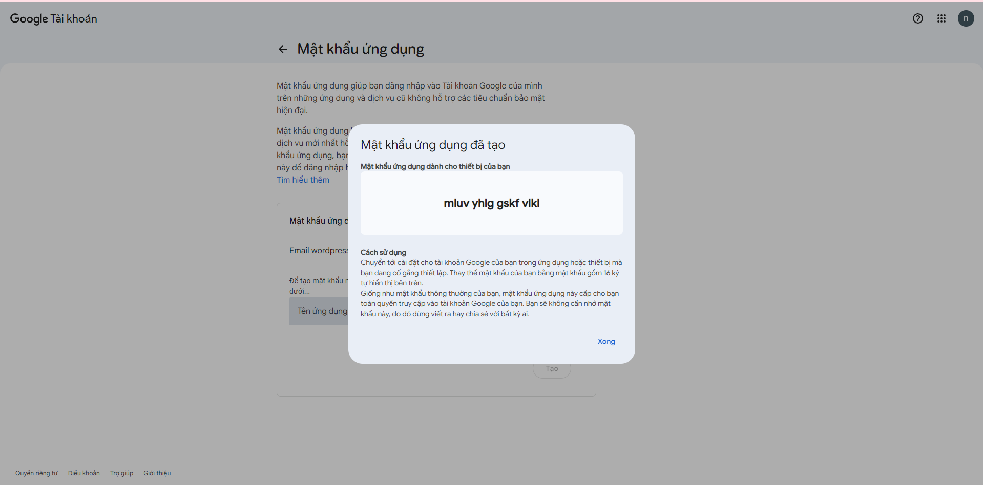 Bước 4: Khởi tạo mật khẩu