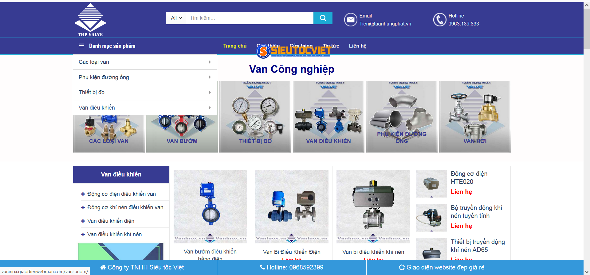 Thiết kế web bán inox bằng wordpress