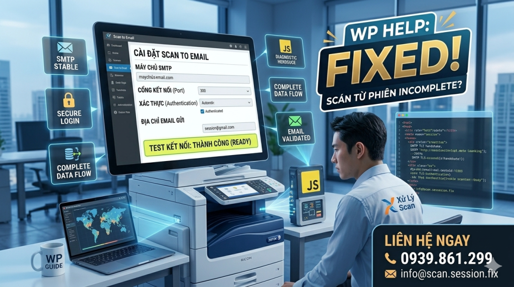 Lỗi SMTP 535 trên máy photocopy scan to Email giá rẻ