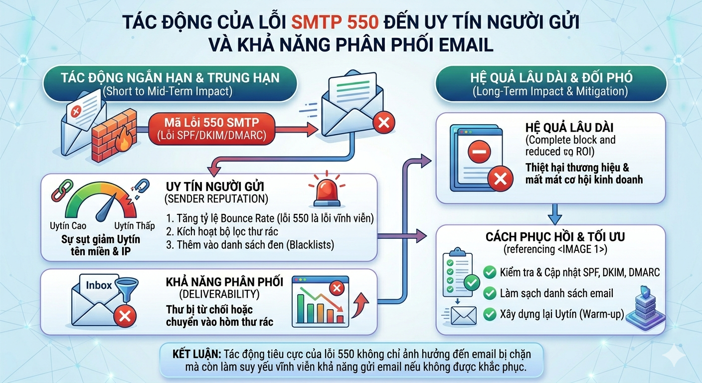 Cấu h&igrave;nh SPF DKIM DMARC để khắc phục lỗi SMTP 550 Email