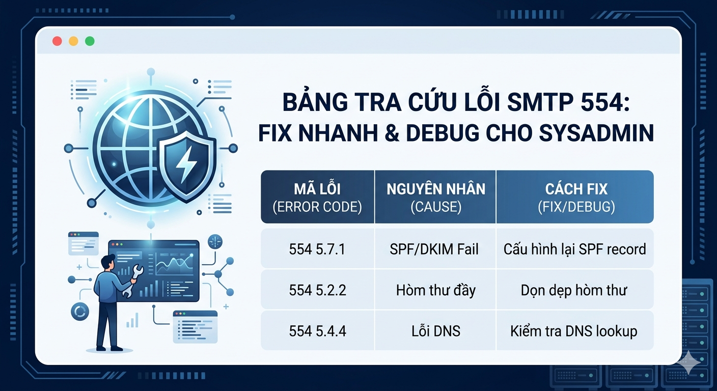 Lỗi SMTP 554 transaction failed Email bị từ chối ho&agrave;n to&agrave;n